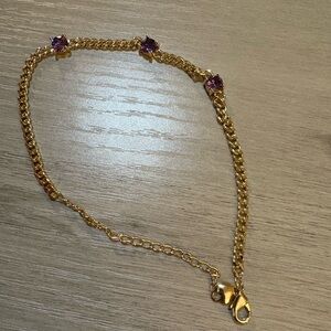 Gold plated ankle‎ Bracelet
9 inches chain,